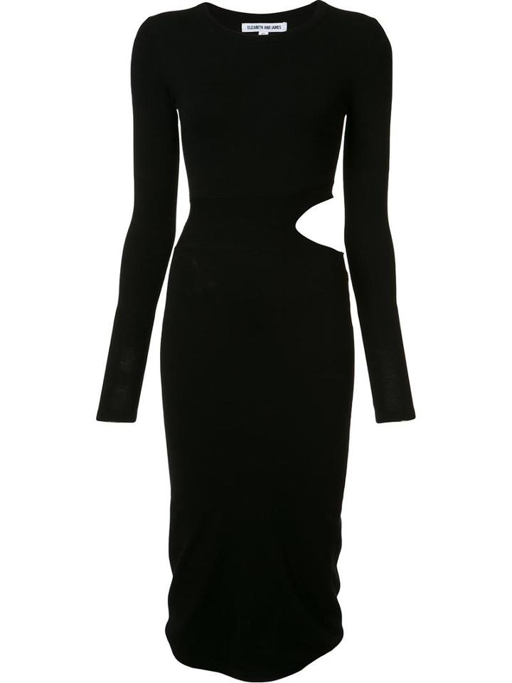 Elizabeth And James Cut-out Detailing Knitted Dress, Women's, Size: Xs, Black, Polyester/viscose