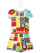 Moschino Kids Printed Patchwork Playsuit, Girl's, Size: 14 Yrs
