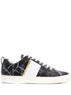 Versace Collection Marble Print Sneakers - Black