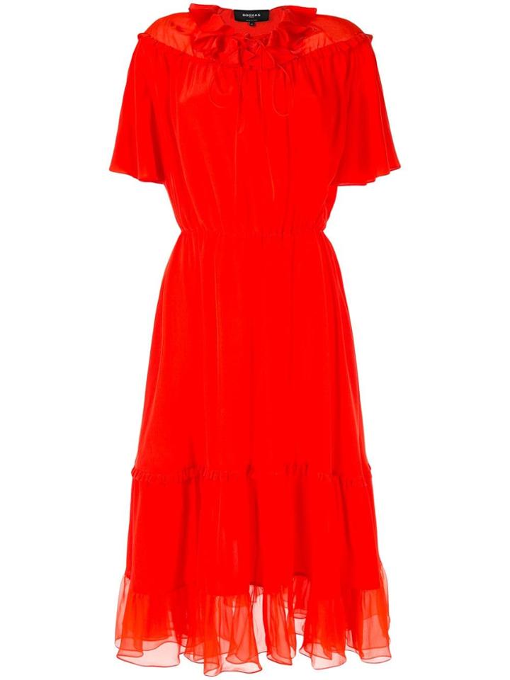 Rochas Chiffon-panelled Crepe Dress - Red