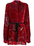 Ann Demeulemeester Tie Waist Floral Pattern Blouse - Red