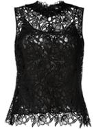 Oscar De La Renta Lace Overlay Top