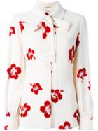 Saint Laurent Floral Print Shirt, Women's, Size: 42, Nude/neutrals, Viscose