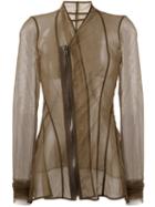 Rick Owens Lilies - Mesh Long Sleeved Jacket - Women - Polyamide/spandex/elastane - 42, Women's, Brown, Polyamide/spandex/elastane
