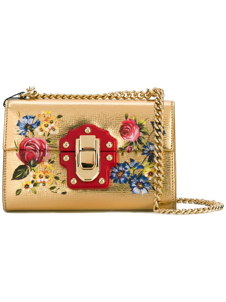 Dolce & Gabbana Lucia Shoulder Bag, Women's, Grey, Leather/brass