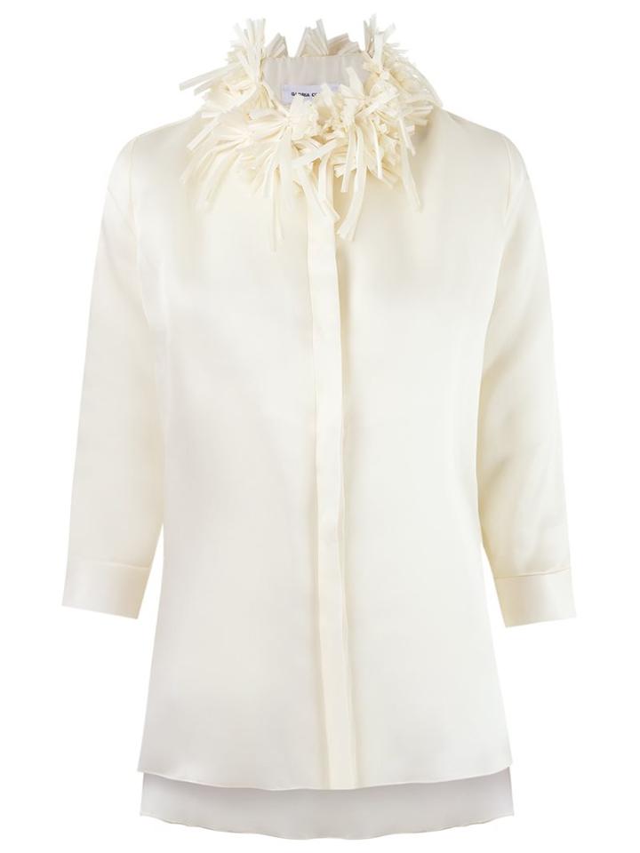 Gloria Coelho Embellished Shirt, Women's, Size: G, White, Silk/polyamide/polyester
