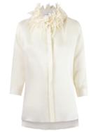 Gloria Coelho Embellished Shirt, Women's, Size: G, White, Silk/polyamide/polyester