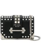 Prada Flap Structured Shoulder Bag - Black