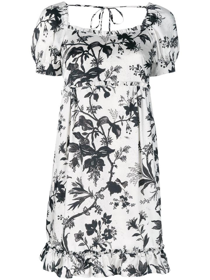 Mcq Alexander Mcqueen - Floral Embroidered Dress - Women - Polyester/spandex/elastane - 38, White, Polyester/spandex/elastane
