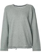 Rta - Beal Distressed Sweatshirt - Women - Cotton/polyester - Xs, Grey, Cotton/polyester