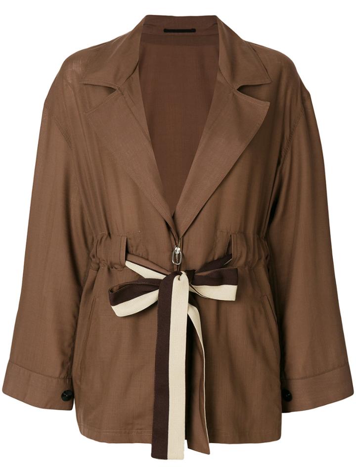 Golden Goose Deluxe Brand Drawstring V-neck Jacket - Brown