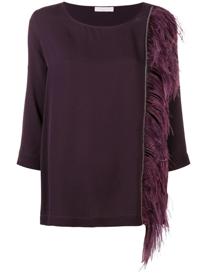 Fabiana Filippi Feather-trimmed Blouse - Pink