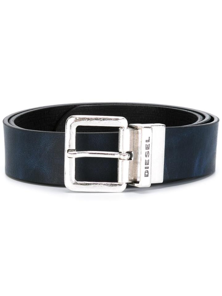 Diesel Branded Buckle Belt - Blue