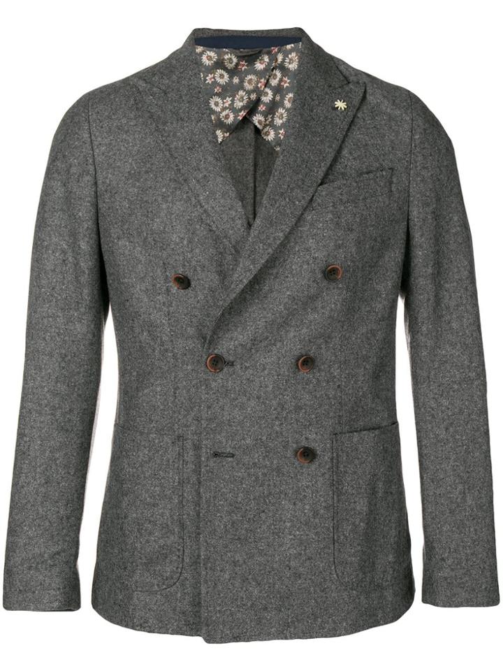 Manuel Ritz Double Breasted Blazer - Grey