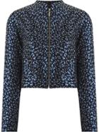 Giuliana Romanno Abstract Print Bomber Jacket, Women's, Size: 36, Black, Cotton/lurex/polyester