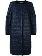 Alberta Ferretti Tweed Coat - Blue