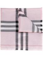 Burberry - House Check Scarf - Women - Silk/viscose/wool/mulberry Silk - One Size, Pink/purple, Silk/viscose/wool/mulberry Silk