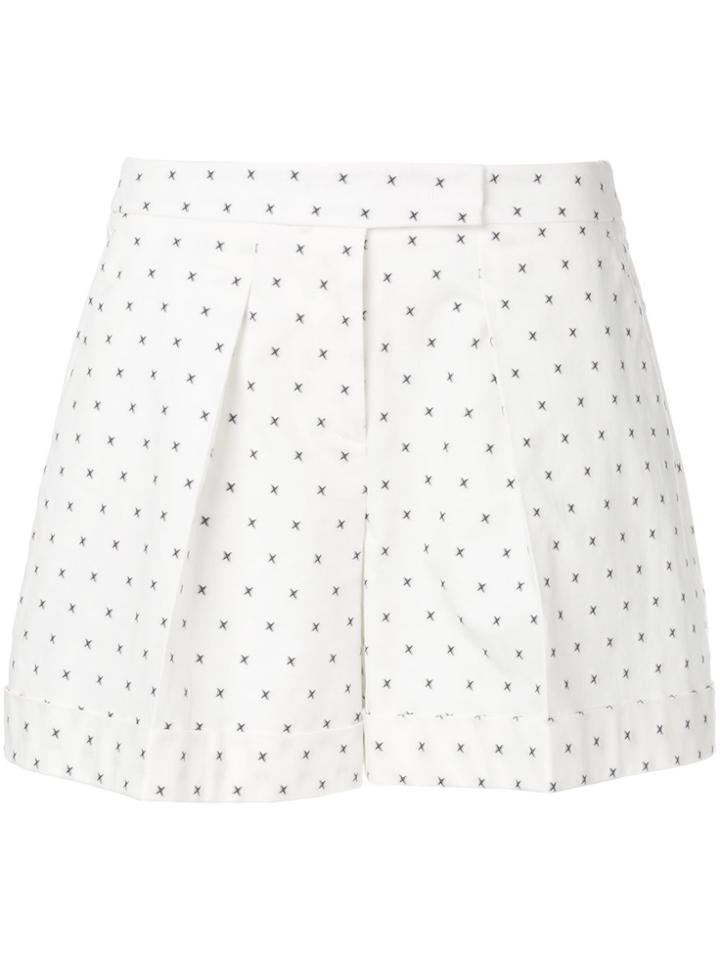 Jil Sander Navy Cross Pattern Shorts - White