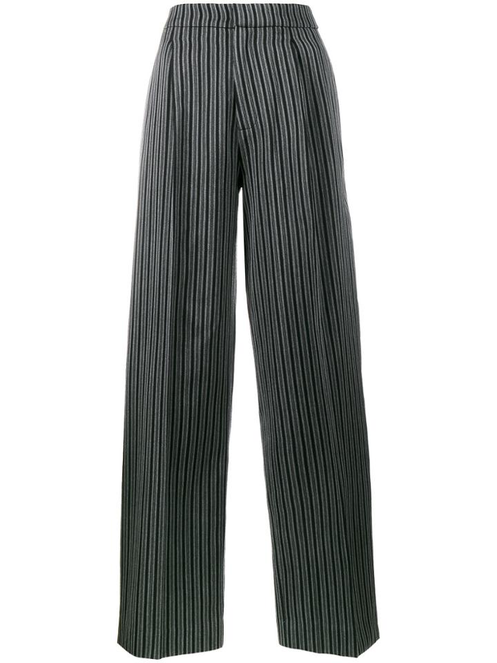 Jacquemus Le Grand Pantalon Wide Leg Wool Trousers - Grey