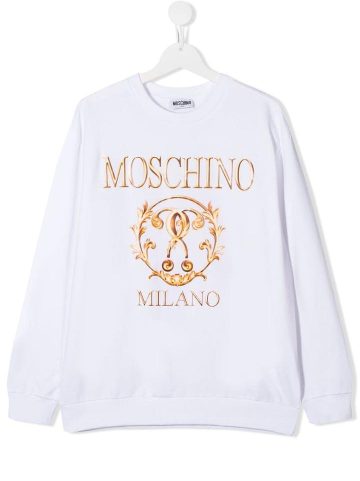 Moschino Kids Teen Logo Sweatshirt - White