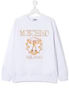 Moschino Kids Teen Logo Sweatshirt - White