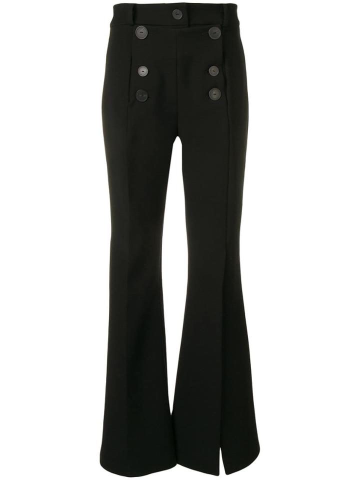 A.w.a.k.e. Split Leg Flared Trousers - Black