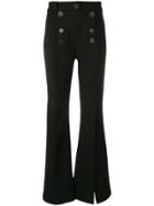 A.w.a.k.e. Split Leg Flared Trousers - Black