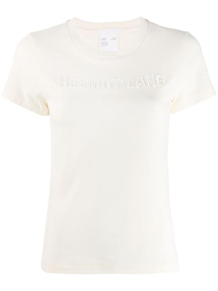 Helmut Lang Logo Embroidered T-shirt - Neutrals