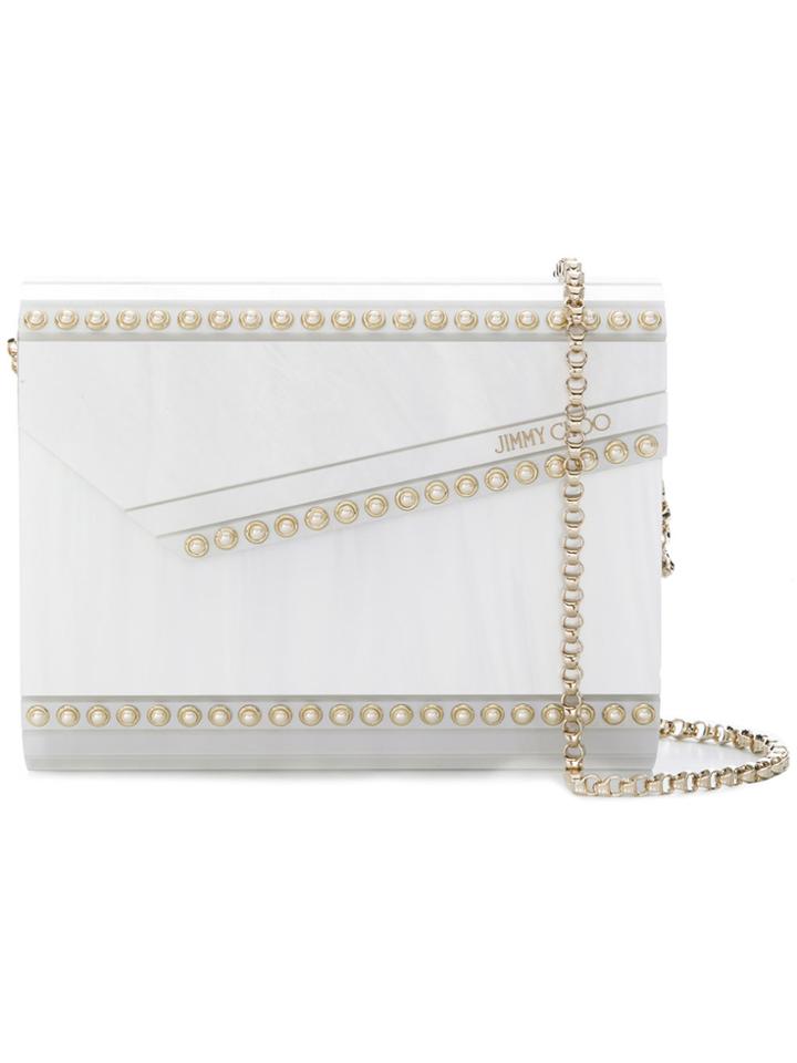 Jimmy Choo Candy Pearl-embellished Clutch - White
