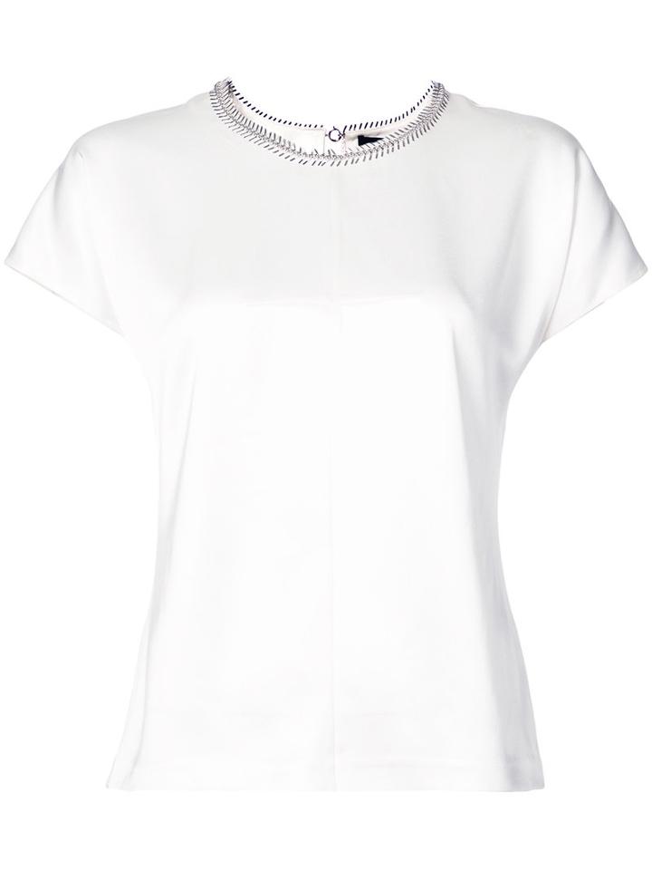 Alexander Wang - Embellished Collar Top - Women - Silk - 2, White, Silk