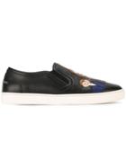 Dolce & Gabbana Family Patch Slip-on Sneakers - Black