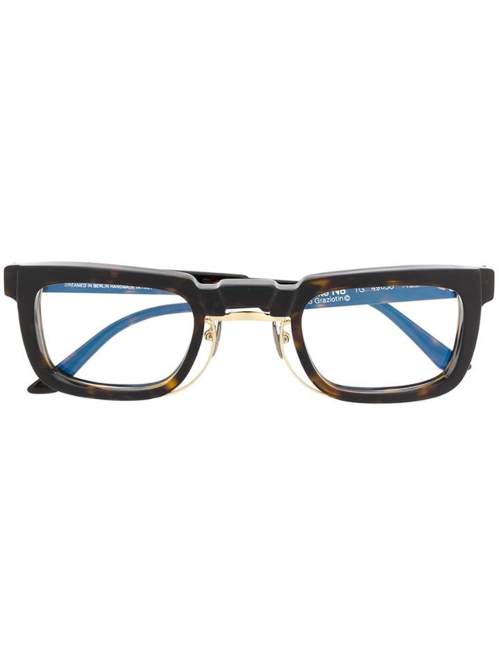 Kuboraum Rectangular Frame Glasses - Brown