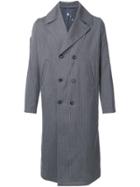 Undercover Panelled Double-breasted Coat - Grey