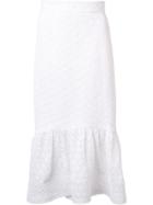Prada Floral Knitted Pencil Skirt - White