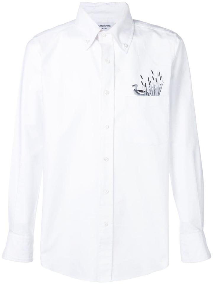 Thom Browne Pocket Duck Embroidery Oxford - White
