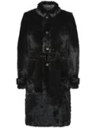 Prada Single-breasted Belted Coat - Black