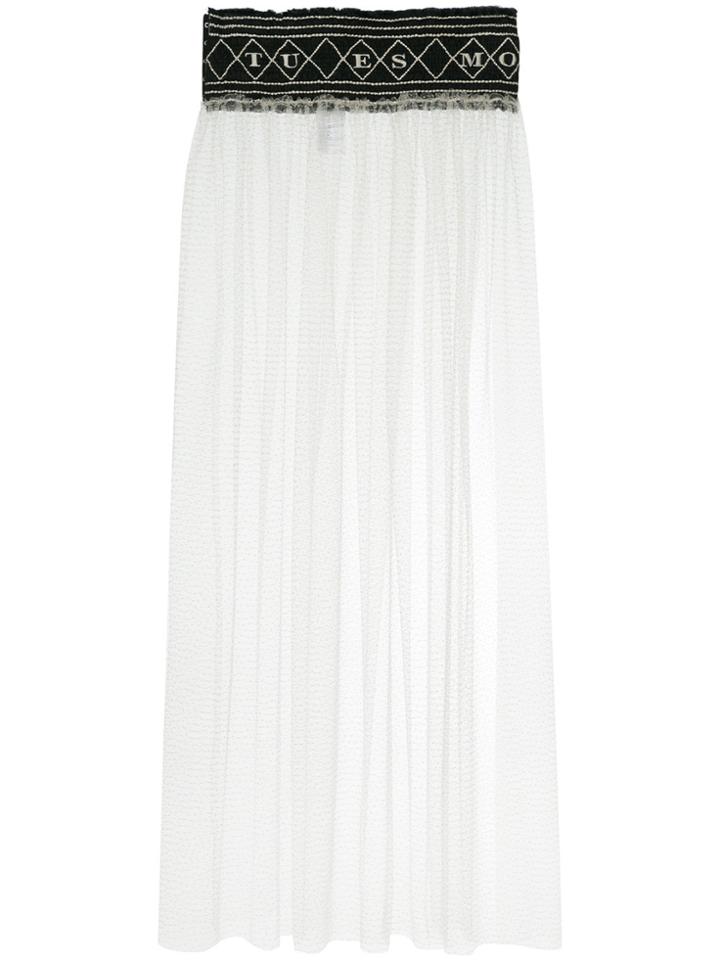 Tu Es Mon Trésor Glitter Belt Apron Maxi Skirt - Nude & Neutrals