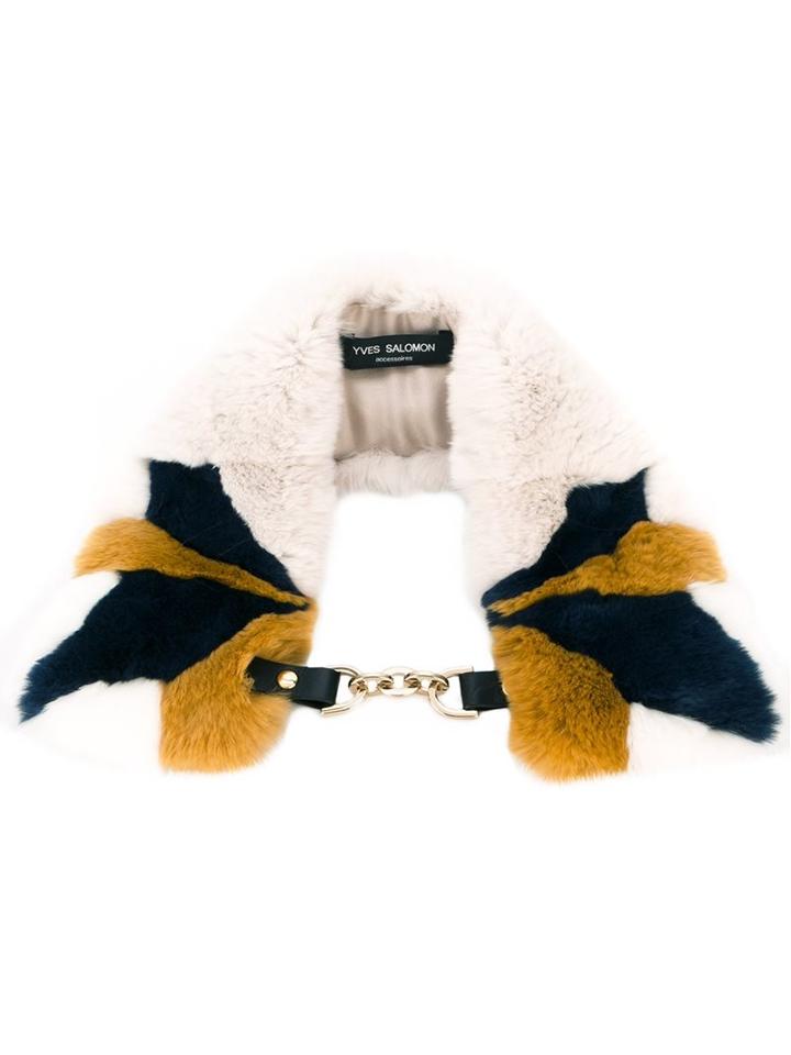 Yves Salomon Gold-tone Eye-hook Scarf