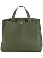 Valextra Large Tote, Women's, Green, Leather