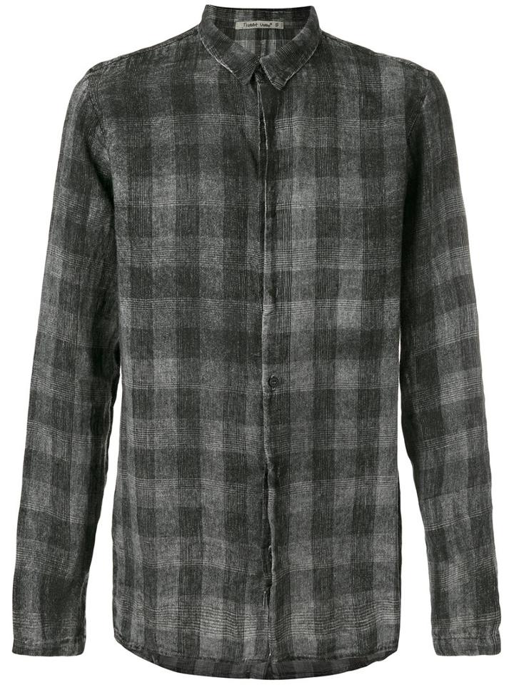 Transit Checked Shirt, Men's, Size: Small, Grey, Linen/flax