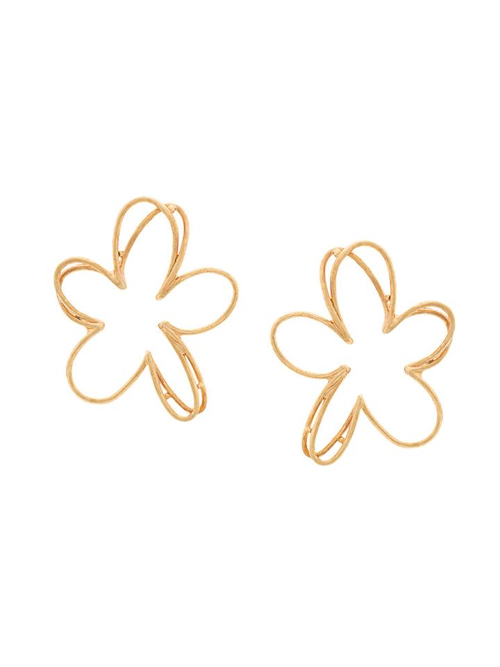Oscar De La Renta Botanical Scribble Earrings - Metallic