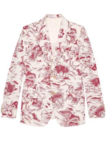 Gucci Heritage Sea Storm Print Jacket - Red