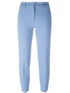 Msgm Scallop Edge Cigarette Trousers, Women's, Size: 42, Blue, Polyester/viscose/spandex/elastane