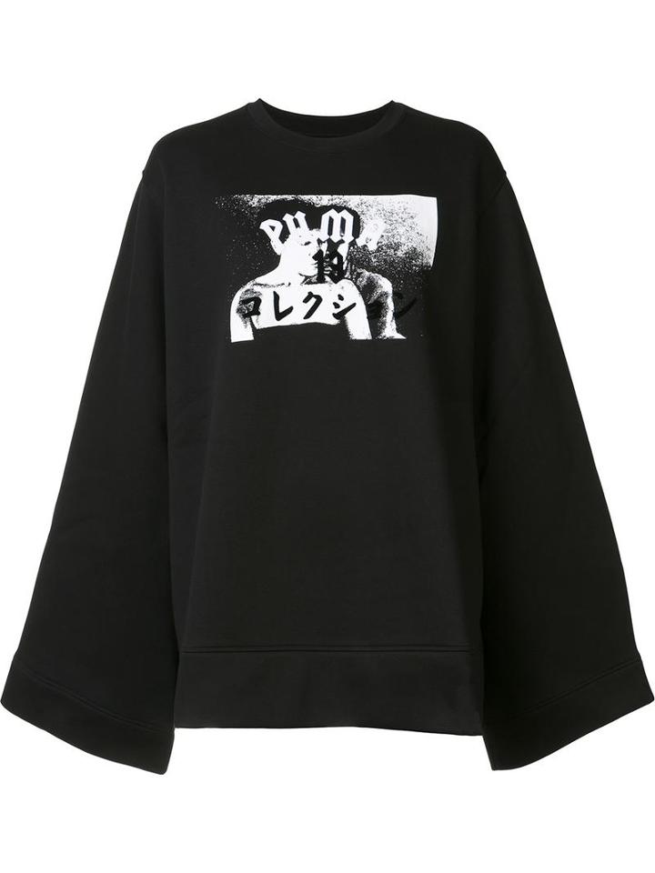 Puma Fleece Crew Neck Sweatshirt, Women's, Size: Small, Black, Cotton/polyester