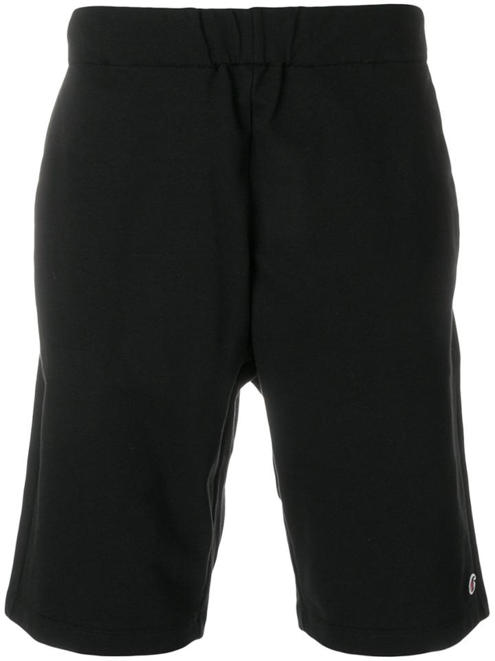 Paolo Pecora Embroidered Logo Track Shorts - Black