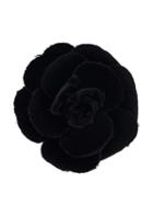 Chanel Vintage Floral Brooch, Women's, Black