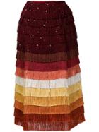 Marco De Vincenzo Tiered Fringe Skirt - Multicolour