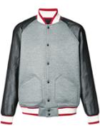 Mostly Heard Rarely Seen Varsity Bomber Jacket, Men's, Size: Large, Grey, Polyester/nylon