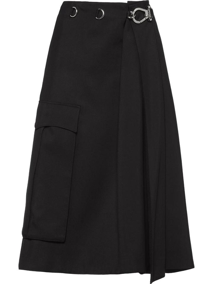 Prada Fluid Tricotine Skirt - Black
