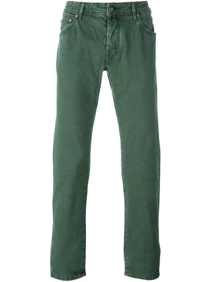 Jacob Cohen Slim-fit Trousers, Men's, Size: 37, Green, Cotton/spandex/elastane